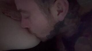 Drinking his milk from his breasts ????????