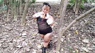 Easter in public in nature - Nasty bunny took the carrot and asked Montavani to put it in her butt.