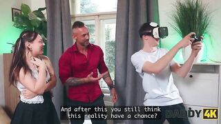 DADDY4K. Dad's Dong more excellent than her Nerdy Boyfriend's