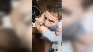 Making the hunk suck my schlong.