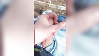 Jerk and cum in wood's, Part 1.