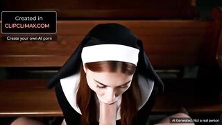 AI Gen Nasty Nun Seduces Businessman & Takes Penis Inside the Church