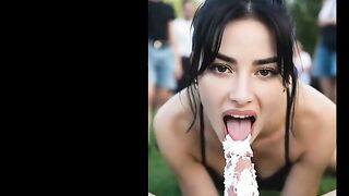 cream on wang suck in public
