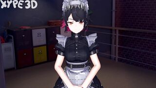 Jane Doe bangs Maid Ellen's mouth and then gives her a thick creampie in standing doggy(Futa, Hardcore, Throatpie, Creampie, Cumflation)