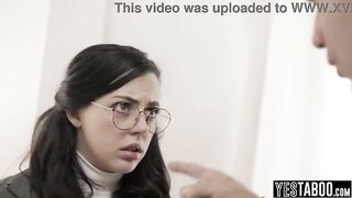 Large weenie aged social worker manipulates an virginal teen into letting him pound her hardcore