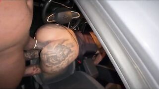 Sucking off a stranger's ebony chap on the street