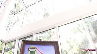 A older woman swallows that ramrod furiously, and then her moist cookie slips on it