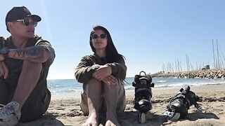 Unfaithful girlfriend has sex with a stranger in a public washroom!