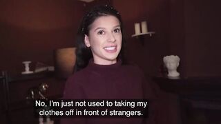 Cheating girlfriend leaves party for POV try-out with stranger - Public Agent