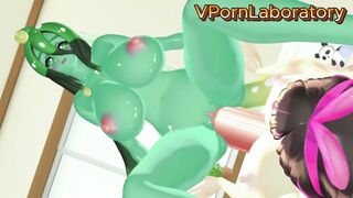 Shemale hentai has sex with a slime angel