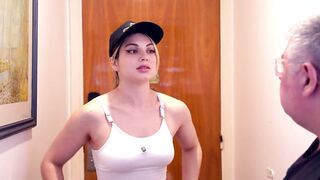 Neverseen Keila Bassi touches herself for Nonohub and ends up with her booty full of his massive cum