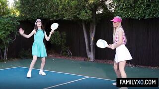 Pickleball Game Turned Into Sexy Foursome With Stepmom And Stepdaughter