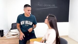 My classmate helps me study for the exam in swap for banging my constricted cunt with his large, thick rod right there in the classroom