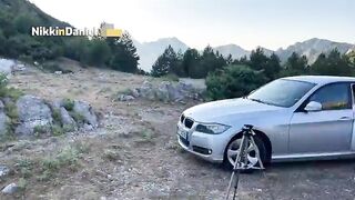 Amateur pair. Spontaneous Outdoor Sex on the Car Hood