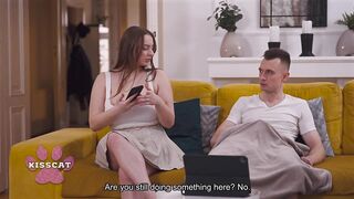 Step Mommy Catches Breasty Amber Bloom Jerks Step Bro on Bed Spanks Her During Doggy