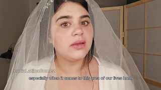 LuciaLatinaGomez rides hard, orgasm on wedding pillow