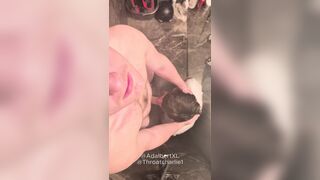 My bf sucks me off untill i cum XL hung knob