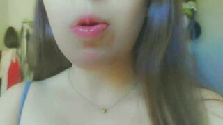 Just your cute student touching her breasts and making a ahegao for you