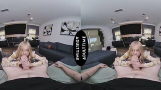 UP CLOSE VR - POV Tiny Blond Coco Lovelock Goes Into FERAL FRENZY Mode For Your Large Knob