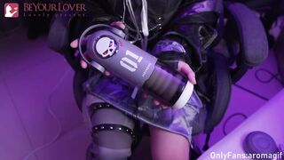 HololiveCute large weenie femboy cosplaying as Shiori Novella using a BEYOURLOVER masturbator for a ejaculation