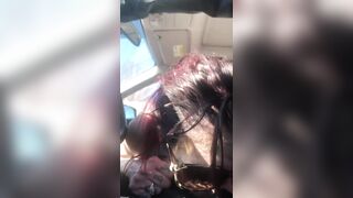Rock whore gets throated in car ride