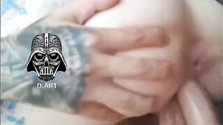 This chab holds the one and the other penises to make her climax during DP.