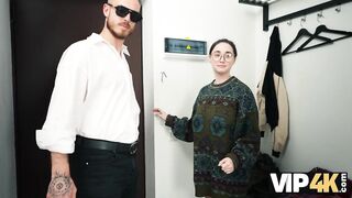 VIP4K. Large titty virgin is learning how to be a WHORE!