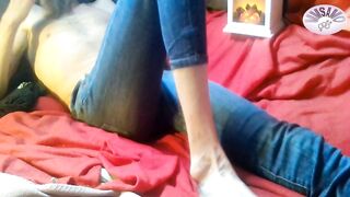 Slim MeMySelfAndMyOwn in slim jeans, lewd butt play anal groaning cumming bang my butplug.