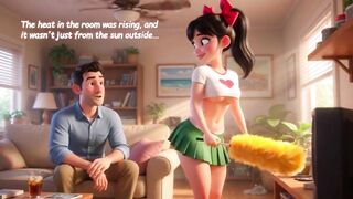 Sexy Vehement Chores in the Colorful Barrio Cleaning Becomes Pure Steamy Wish and Fun (AI generated)
