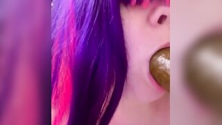 See Me Suck This BBC Sex-toy and Get Real Sloppy