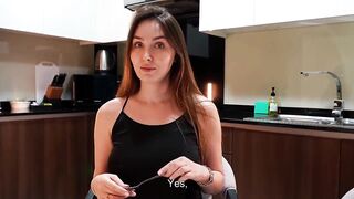 POV: Stepmom Gives Me a Secret Kitchen Fellatio After Staring at My Schlong Beneath the Table