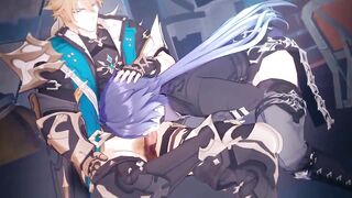 Flins gives Varka a Fellatio - Genshin Impact Animation Queer