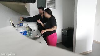 kitchen with latin tits part 1