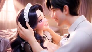 Submissive Maid Pleases Her Youthful Dominant (AI generated))