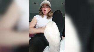 transsexual plays with indecent socks and tights