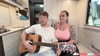 BangVan: Breasty RV Driver Jennifer Mendez Picks Up HitchHiking Musician Michael Fly for a Ride