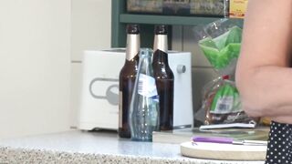 Older Brunette hair mother I'd like to fuck Pounded Hard on Kitchen Counter