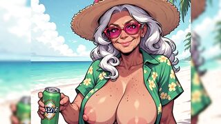 Melons Out at Beach