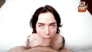 BLAZING SENSATION FUELS IMPLACABLE REVERSE COWGIRL CREAMPIE FLOOD