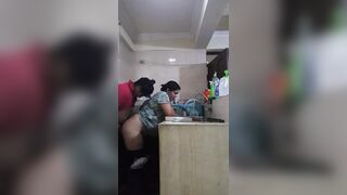 Hot Latin chick Sex in the Kitchen