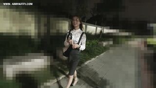 AB0382 Hotty secretary public remote control 绝美国产TS挑戰遠端遙控前列腺震動露出