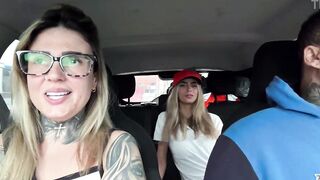 The gas station attendant wanted to fill up with gas and then go out with us to bang until that guy came all over her.