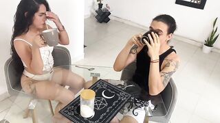 MY STEPSISTER LEFT AND HER LARGE-BOOTY LATIN BABE SUPERLATIVELY GOOD ALLY GAVE ME A ORAL-JOB! - SPANISH PORN