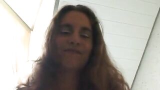 Tiny titted brunette hair teen likes rubbing her juicy snatch