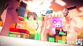 Minecraft - Jenny the Village floozy let the Villager screw her and cum inside her cg
