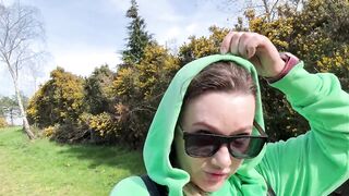 Hopeless Outdoor Wetting Jeans on the Public Trail