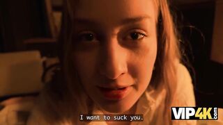 VIP4K. A Youthful Nymphomaniac can't control her Juicy Cunt and Jumps on a Stranger's rod