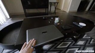 Small teen brunette hair, Jaye Summers got down and messy with her step- father and liked it