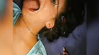 Glasses Drenched - Bitch Takes Endless Facials and Cumshots