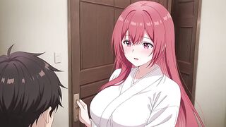 Stepson Came Home Early and Caught Daddy's Wife Cooking in a Small Robe. Kureha Enomoto Anime Cosplay (AI-generated)
